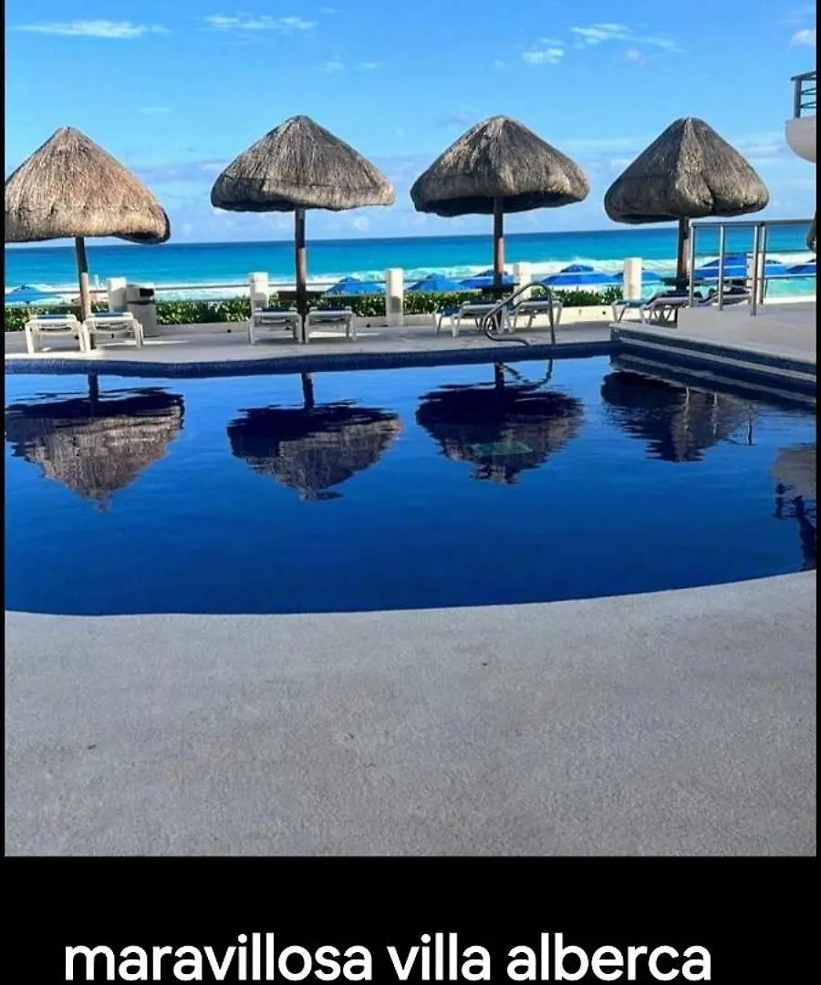 Ocean View Front Beach Villa Cancun